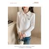 POLO shirt, spring and autumn 2026 new model, base shirt with bow embroidery, women's slim-fit t-shirt