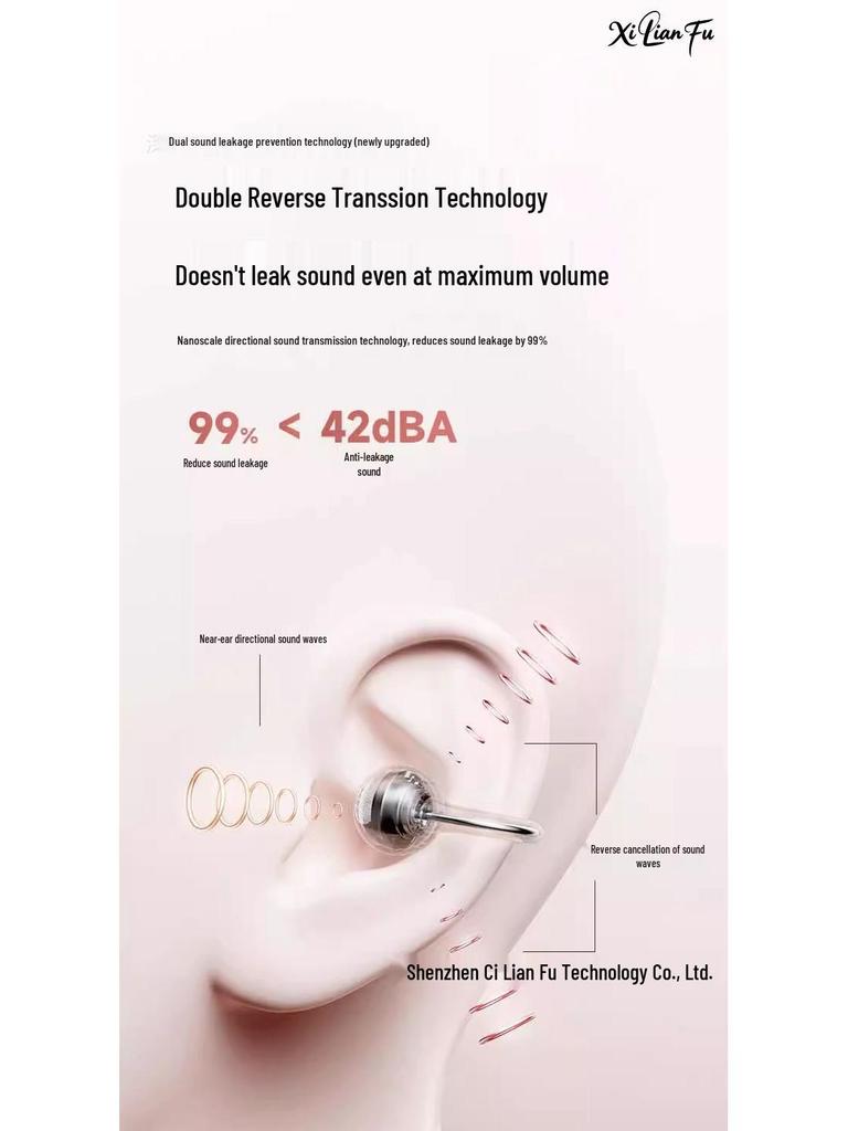 Hoop Ear Clip Bluetooth Earphones with AI Smart Features and Long Battery Life