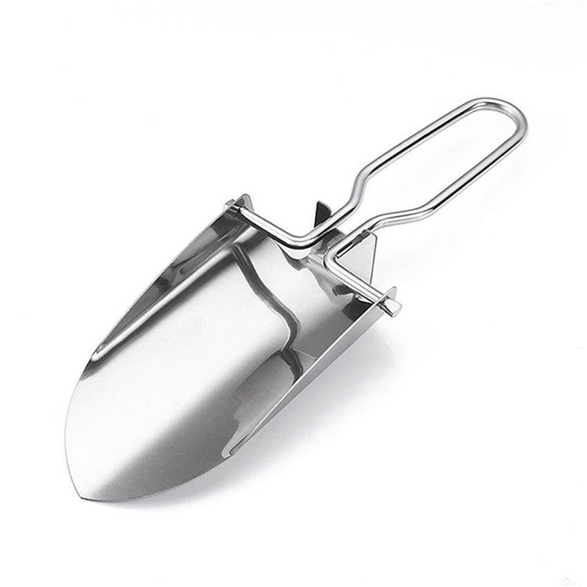 Outdoor Multi-function Folding Shovel Mini Stainless Steel Shovel Camping Fishing Digging Earthworm Shovel Flower Raising Shovel