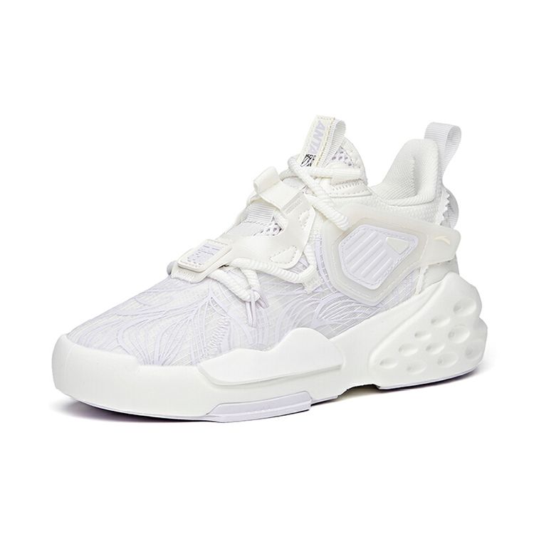Anta Dominator Non-Slip Lightweight Durable Mid-Top Skate Shoes Women Skate Shoes White Purple 122128084-6