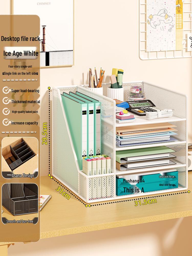 Multi-Layer Desktop File & Book Organizer for Office & Student Use