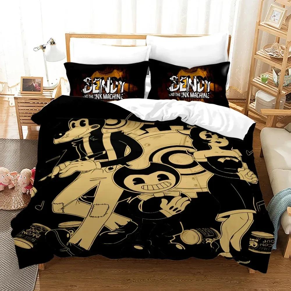 BENDY Bedding Set Single Twin Full Queen King Size Kawaii BatlM Bed Set Aldult Kid Bedroom Duvetcover Sets 3D Print Anime