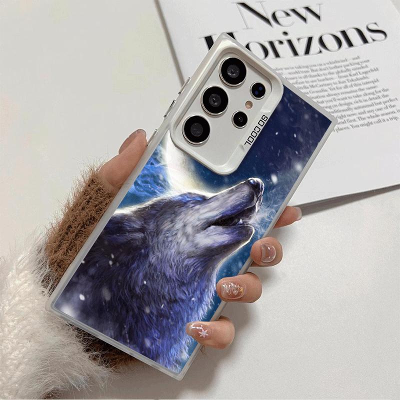 Wolf Moon Animal Soft Phone Case for Samsung Galaxy S24 S25 FE S26 Edge S23 Ultra S22 Plus S21 + Shockproof Cover Back Shell