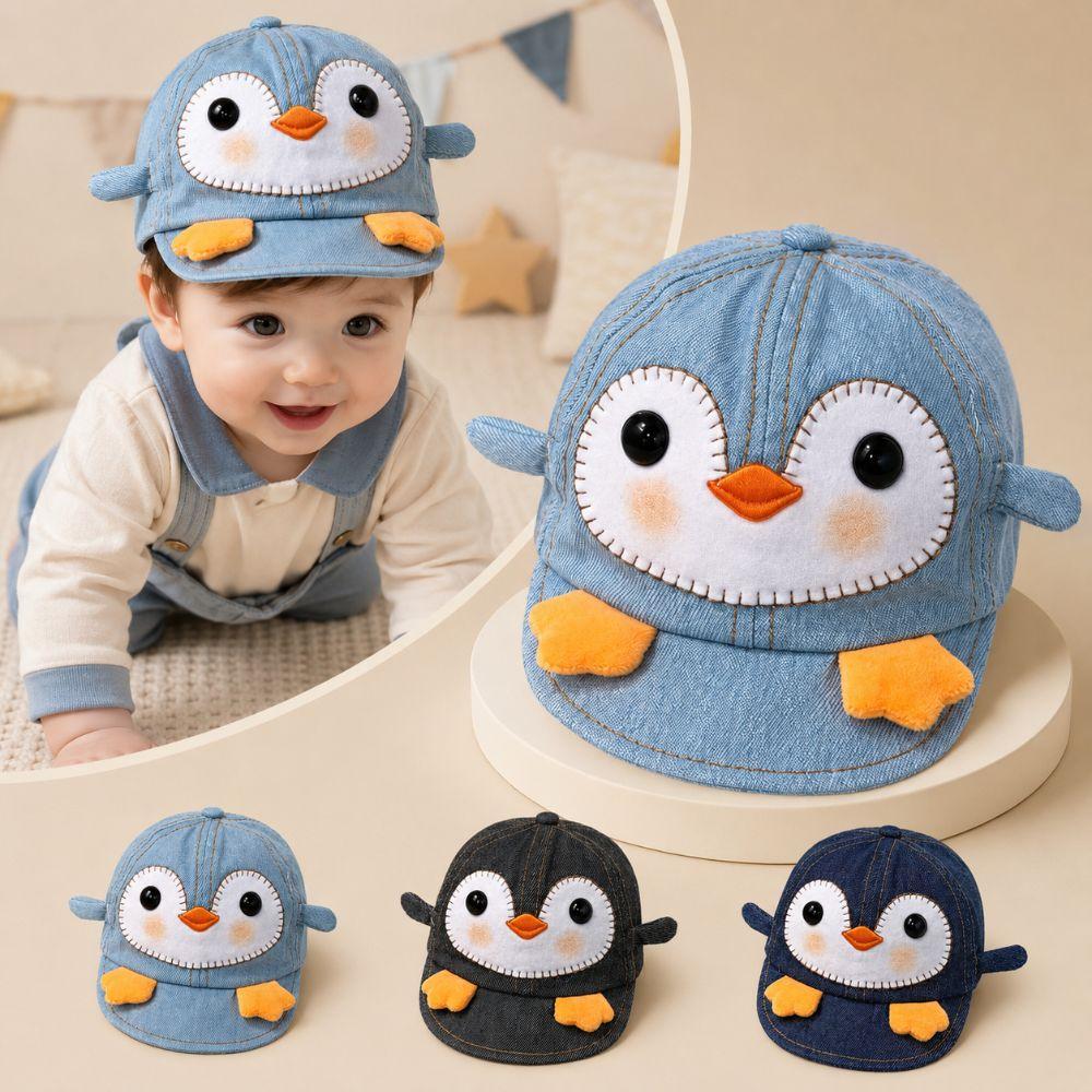 Adjustable Penguin Newborn Baseball Cap Breathable Baby Sun Hat For 6-20 Months