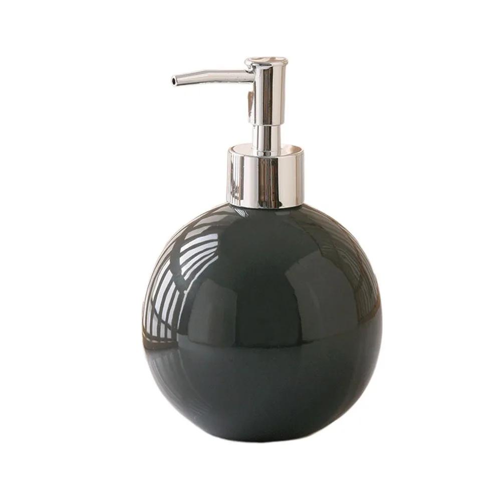 Portable Ceramic Hand Soap Bottle Refillable Reusable Hand Sanitizer Dispenser Round Leakproof Liquid Soap Container Bathroom