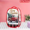 1Pcs Christmas Red Black Plaid Snowman Pop-Up Laundry Hamper Expandable Mesh Hamper Basket for Room Bedroom Bathroom Organization Contemporary Storage