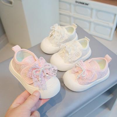 Mädchenschuhe 2025 Herbst Neuer Stil Mädchen Canvas Schuhe Schleife Prinzessin Schuh Atmungsaktiv Lässige Kinderschuhe Designerschuh Mädchenschuhe
