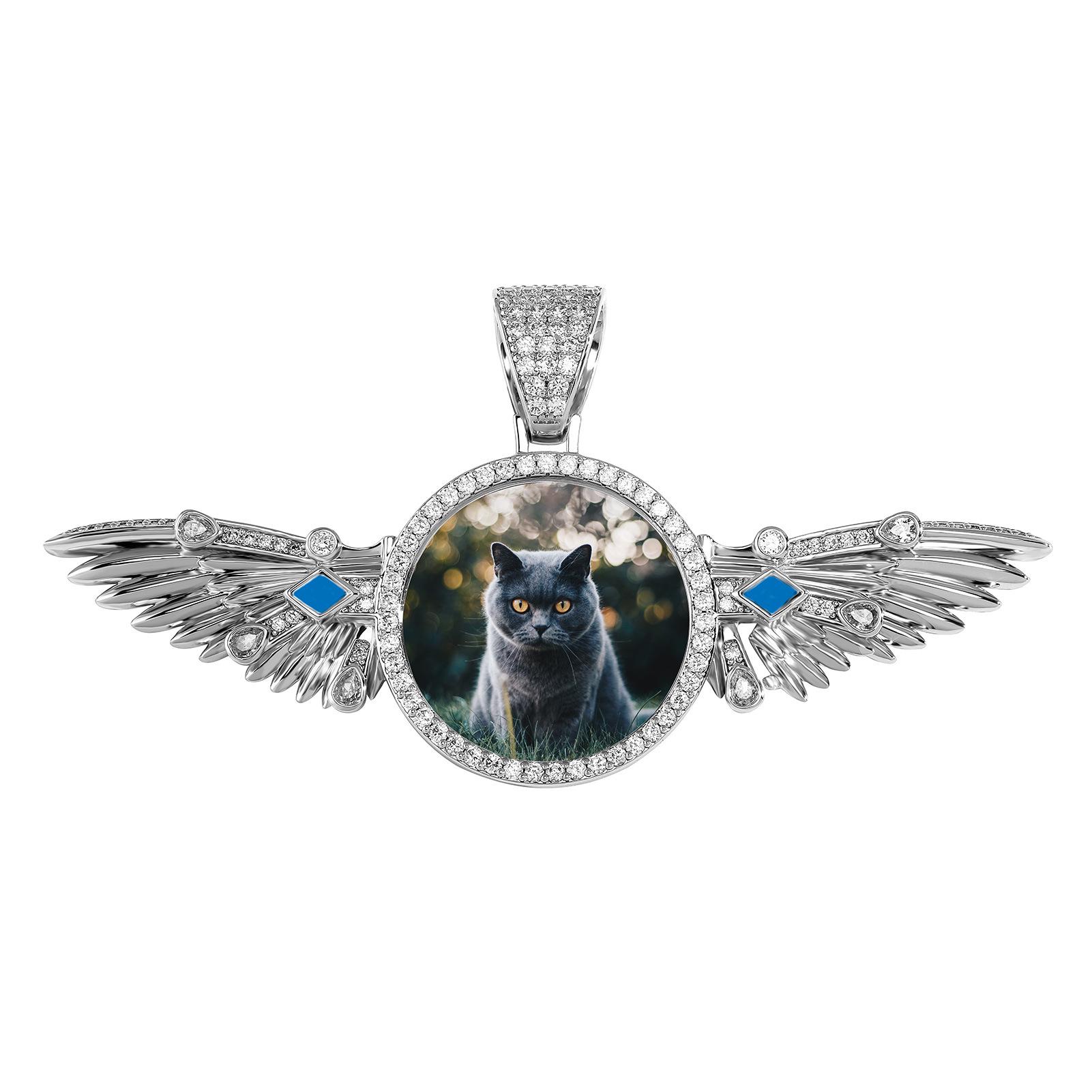 

Европейское и американское хип-хоп циркониевое ожерелье с подвеской в виде крыла - DIY фото украшение