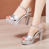 Woman High Heel Shoes Wedding Shoes Summer Platform Sandals 2026 Fashion High Heels Sandals Ladies Plus Size 33-43