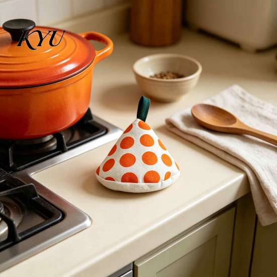 Anti Scald Insulation Mitts Triangular Pot Lid Handle Cover, Heat Resistant Hot Cookware Kitchen Covers Anti-Scald Mitts, Cotton Knob Grabber Holders,