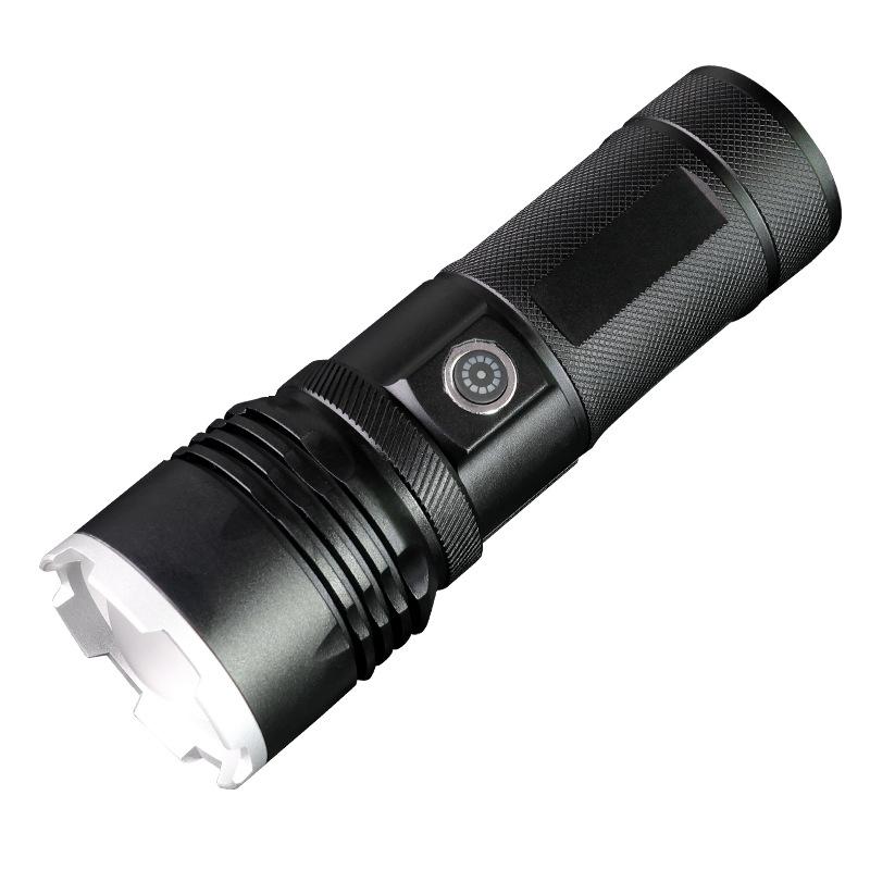 Aluminum Alloy Flashlight Rechargeable Portable, Strong Light, Variable Focus Flashlight Outdoor Multi-functional Fishing Light