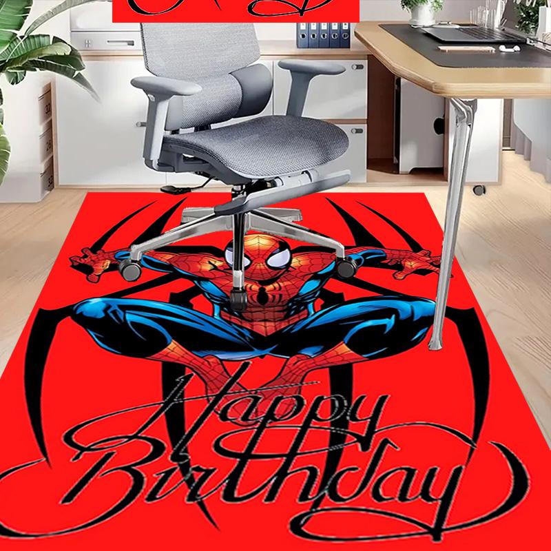 Happy Birthday Spiderman Carpet For Playroom Bedroom Living Room Sofa Home Decorkids Game Area Rug Nonslip Floor Mat