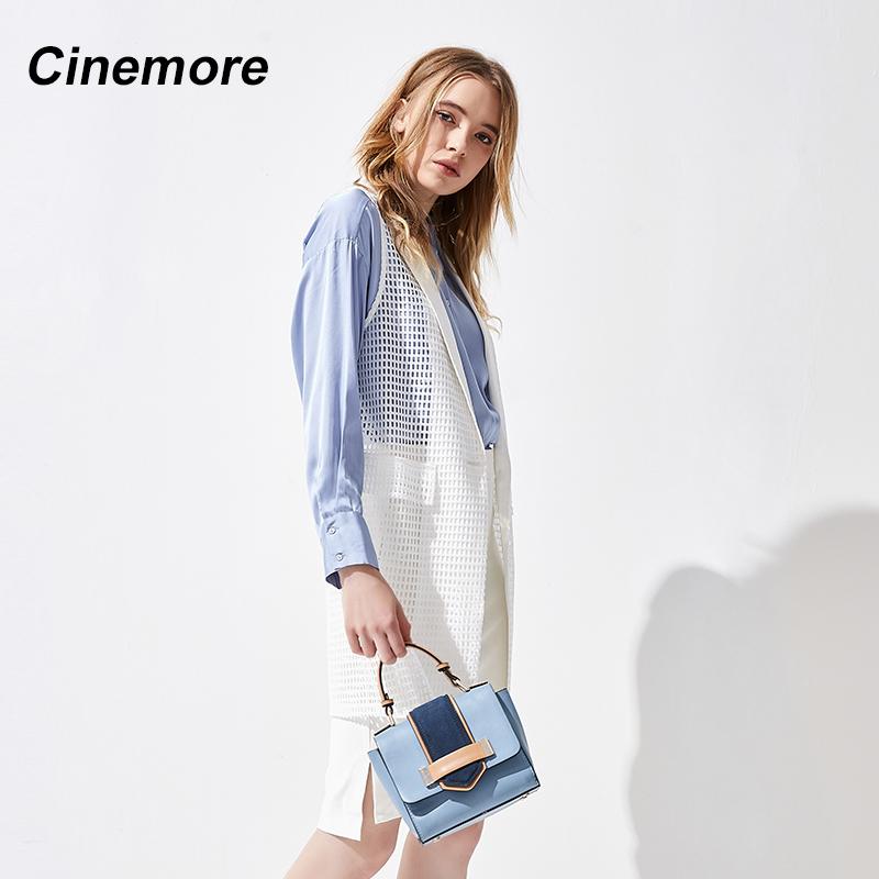 Cinemore Жилеты Женская мода Длинное платье Вязаный жилет без рукавов с лацканами Белая — фото 3