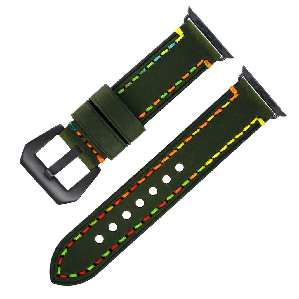 Applicable To Apple Iwatchse/6/5/4/3/2 Watch Sports First Layer Cowhide Crazy Horse Strap Accessories