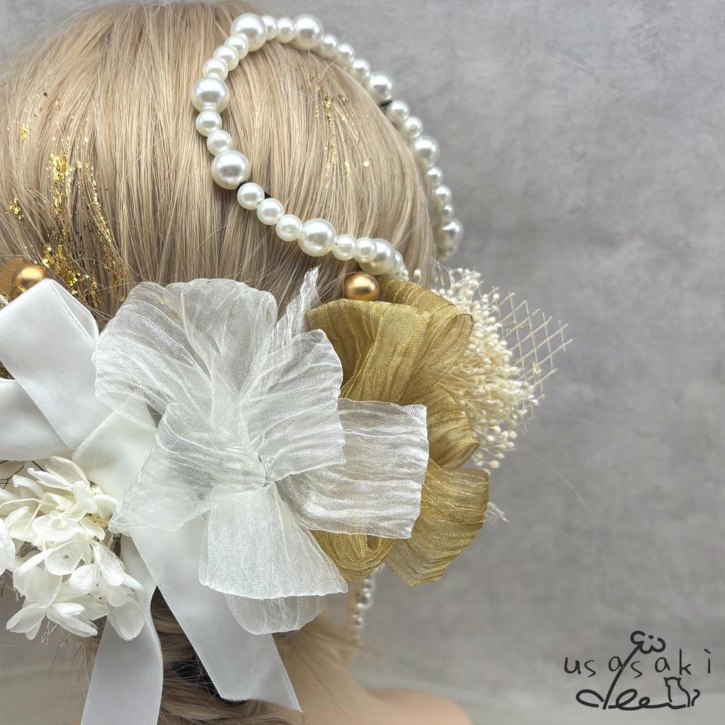 Hair Accessory for Coming-of-Age Ceremony, Pre-wedding Photoshoot, After-party, Graduation Ceremony, Entrance Ceremony. Features Include Chiffon