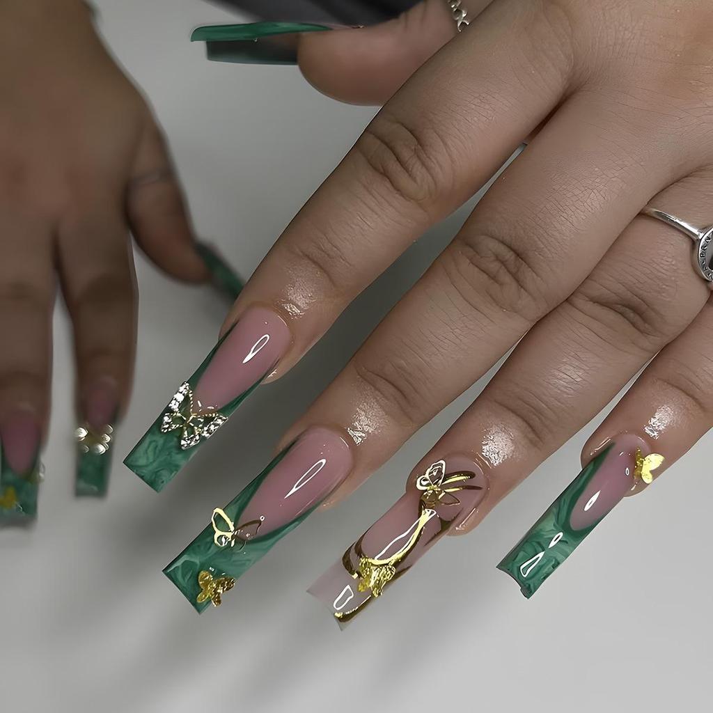 O8 Long Nail Art Tips - European & American High-End Wearable Summer Stickers