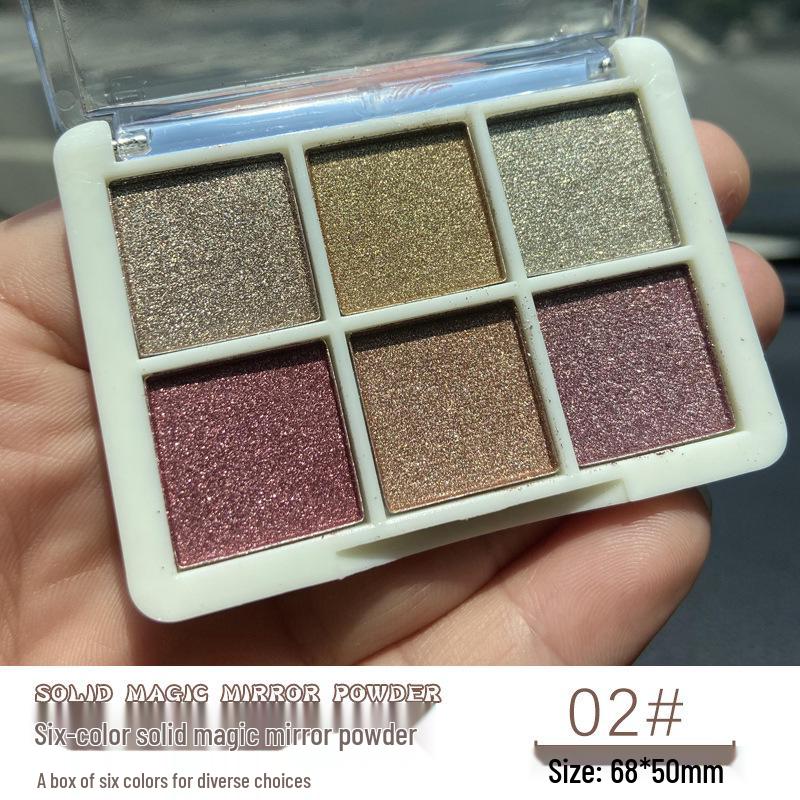 6-Color Magic Mirror Powder Set: Ultra-Bright Nail & Eyeshadow Palette with Aurora and Gold Ripple Effects