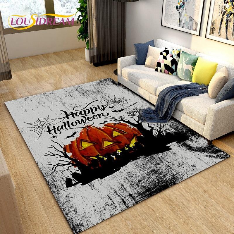 Halloweensky novoročný kreslený hororový dekoračný koberec, koberec do obývačky, spálňa, pohovka do kuchyne, protišmyková podložka do kuchyne
