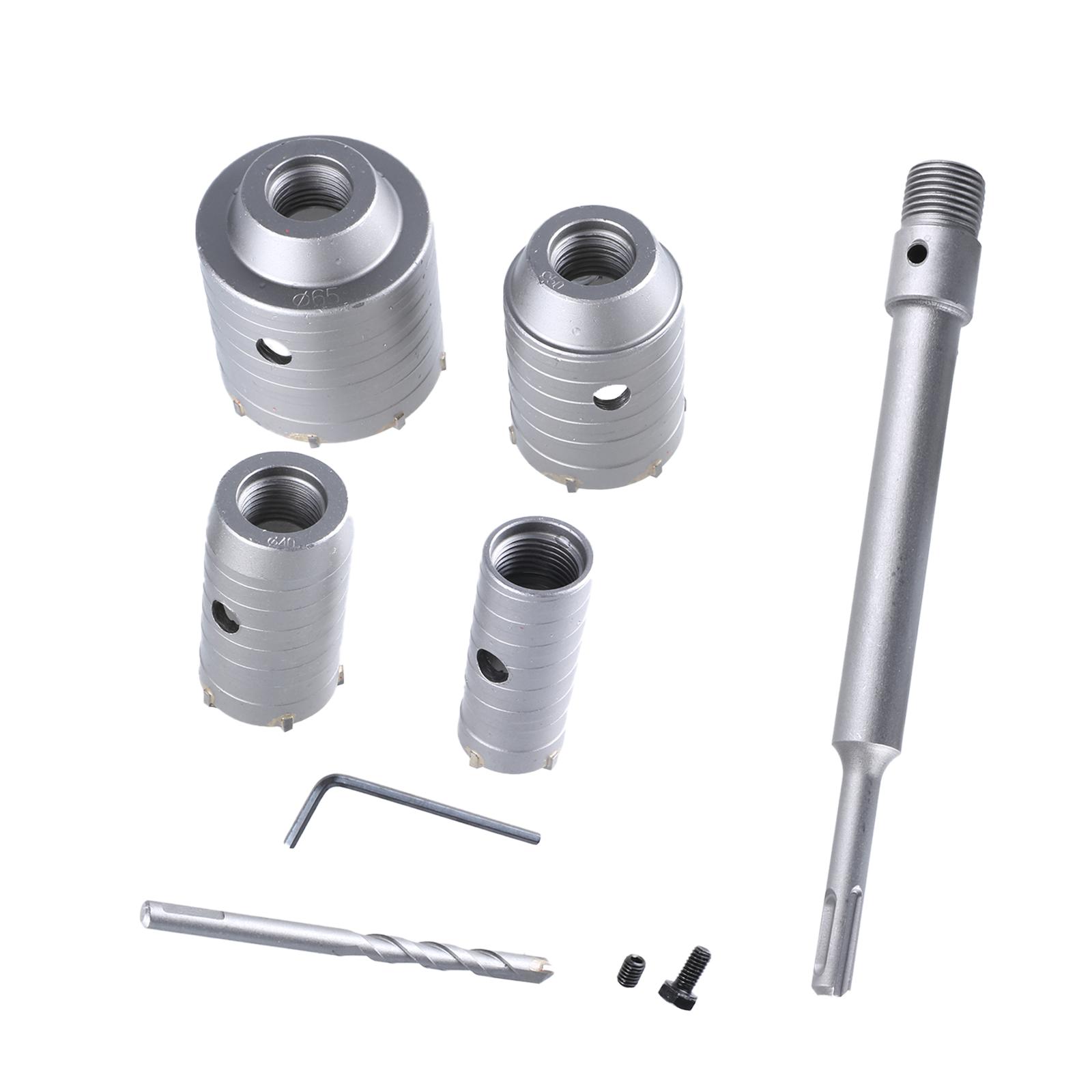 

Набор кольцевых пил для сверления стен по бетону 30 40 50 65 мм (1-3/16 -2-9/16 ) Комплект кольцевых пил для каменной кладки для бетона, цемента, кирпича, камня