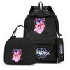 4-teiliges/Set Cartoon Anime K-Pop bedruckter Rucksack mit Federmäppchen Handtasche für Teenager Schüler Junge Mädchen Schultasche Schultasche Große Kapazität Reisetasche