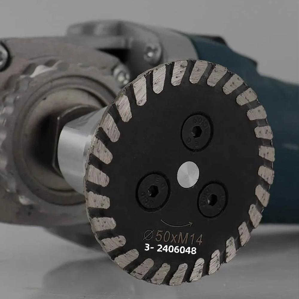 30/40/50mm Gravur Diamant Sägeblatt M14 Gewinde Mit Abnehmbarer Flansch Turbo Trennscheibe Für Granit Marmor Stein Schneidwerkzeug