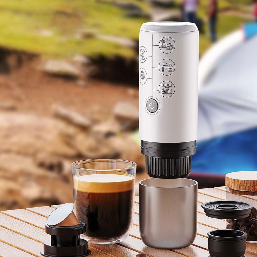 Automatic Capsule Coffee Machine Cordless Portable 17 Bar For Travel Outdoor Car Camping Use