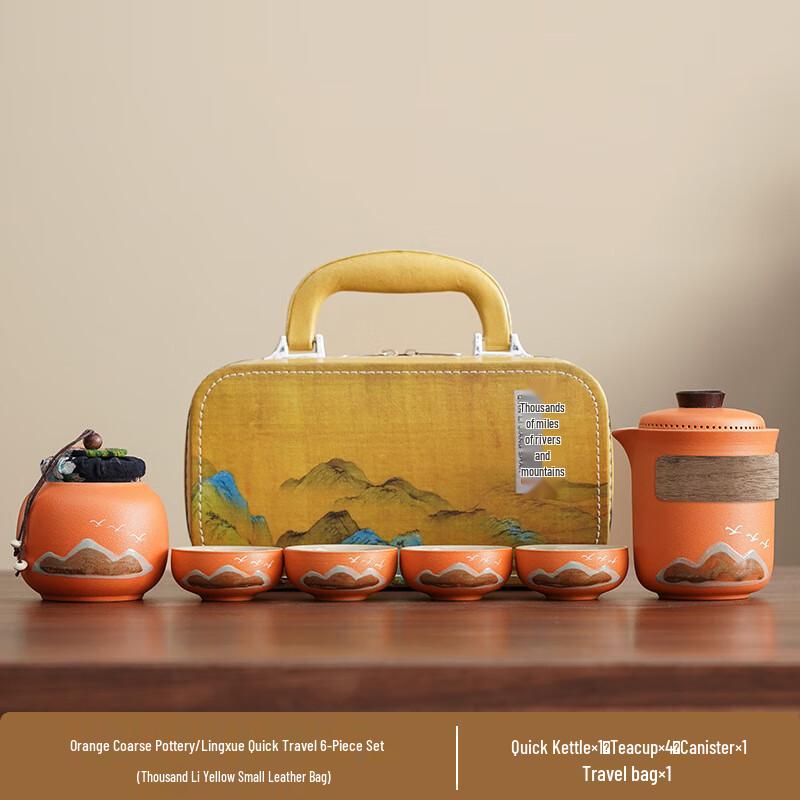 

Chinese Style Green Mountain Flying Bird Ceramic Tea Set