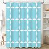 Blue White Geometric Shower Curtain Modern Bath Decoration For Home Decor Bathroom Accessory Rectangular Shape Pattern Water Res