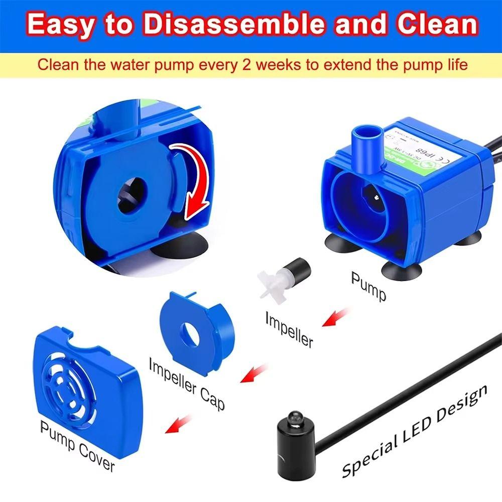 160L/H Pet Water Pump DC 5V Cat Fountain Motor Replacement  Pet Drinking Fountain