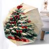 Christmas Tree with Red Bow Decorations - Automatic Opening Umbrella, Portable Folding Design, 8-Bone Iron Frame, Outdoor Rain Shelter, Fest