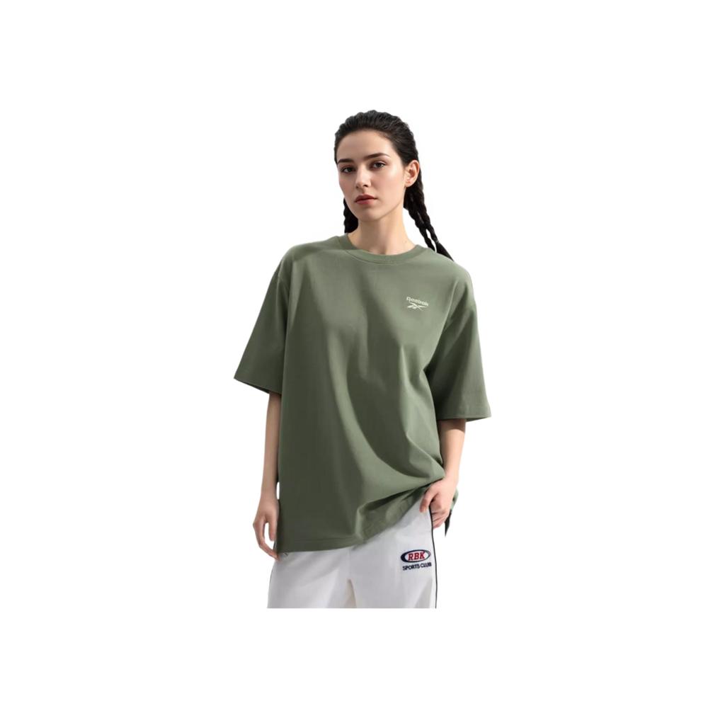 Reebok Bequemes vielseitiges lässiges Unisex-T-Shirt im amerikanischen Stil mit kurzen Ärmeln, Oberteile, Hellarmgrün 24SRM435UGL2