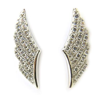 [M5584] - Silver Earrings 'Les Ailes d'Ange' White