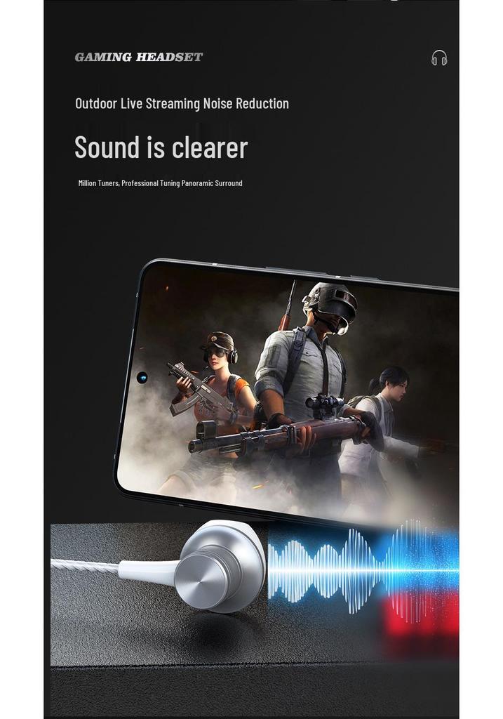 In-ear Real-time Type-C Streaming Earphones with Mic and Sound Card for K Song