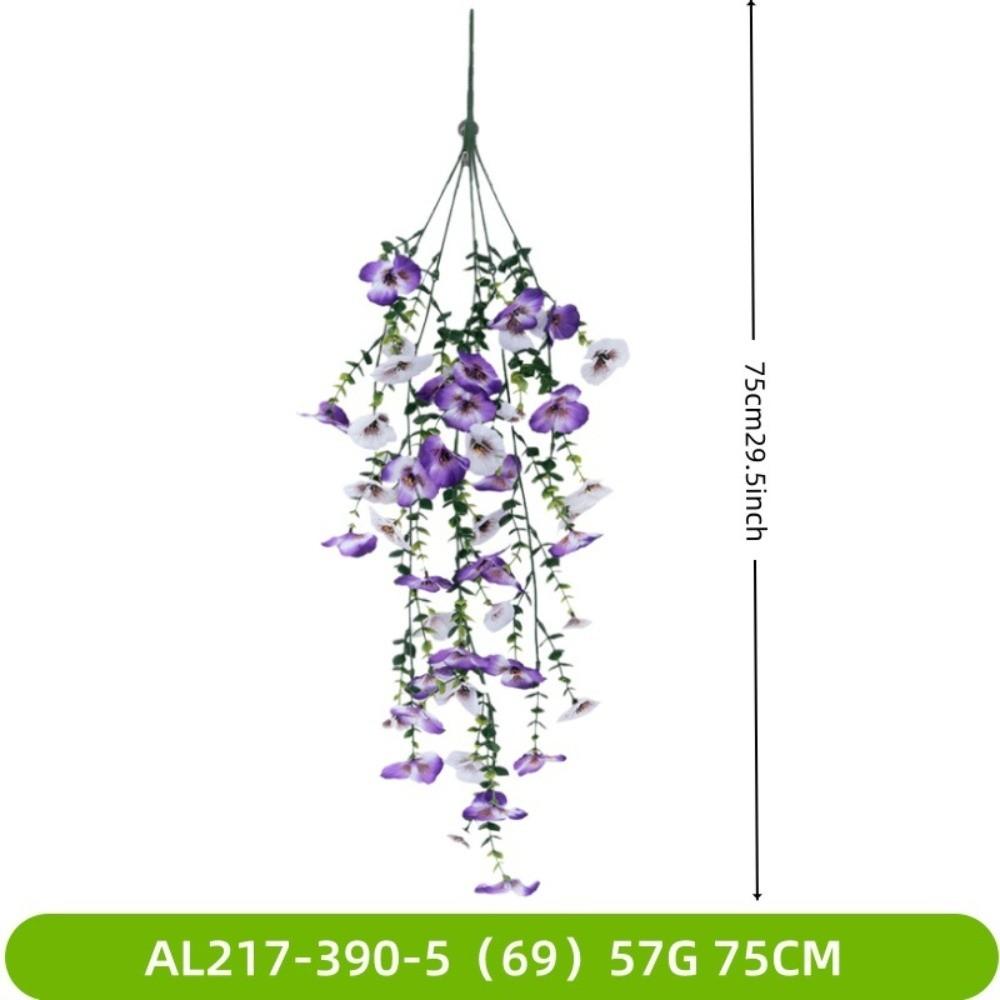 New Multicolor Artificial Flower DIY Lifelike Fake Flower Hanging Viola Tricolor Plants Wreath Wall Hanging Ornament