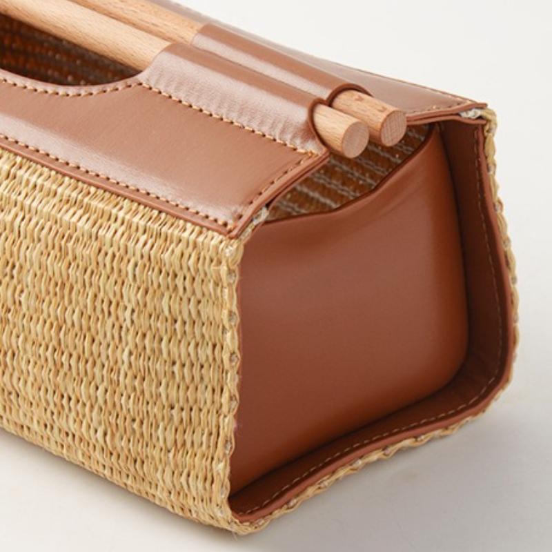 Natural Straw Weave Tissue Box  Living Room Coffee Table Desktop Storage Box Dining Room Simple Napkin Storage Room Decoration