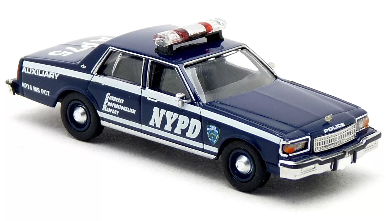 

BREKINA Chevrolet Caprice Полиция Нью-Йорка Полицейская машина BREKINA Caprice Полицейское управление Нью-Йорка Мини-машина Масштаб HO 1/87 синий