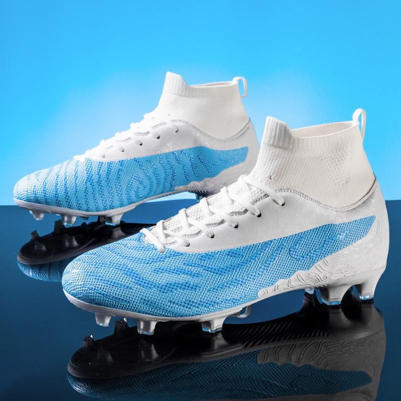 Foreign Trade Football Shoes Boys High-top AG Long Nails Artificial Grass Competition Training Shoes TF Broken Nails One Piece 2025