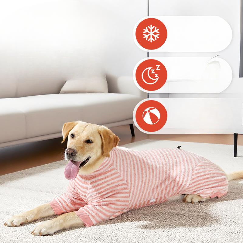 Pet Clothing, Winter Home Wear for Dogs, Anti-shedding Four-legged Clothes, Medium and Large-sized Dog Long-pile Cotton Clothes
