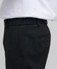 Musinsa Standard Pinstripe Tapered Hidden Banding Crop Slacks [Black]
