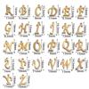 30Pcs Gold Color Stainless steel English Alphabet Letters Charms Pendants A-Z DIY Craft Bracelet Jewelry Making Accessories