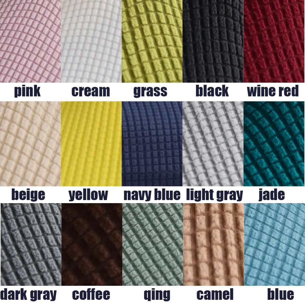 Solid Color Sofa Seat Slipcover Cushion Covers With Elastic Band Thick Jacquard Textured Cushion Covers For Sectional Sofa Slip