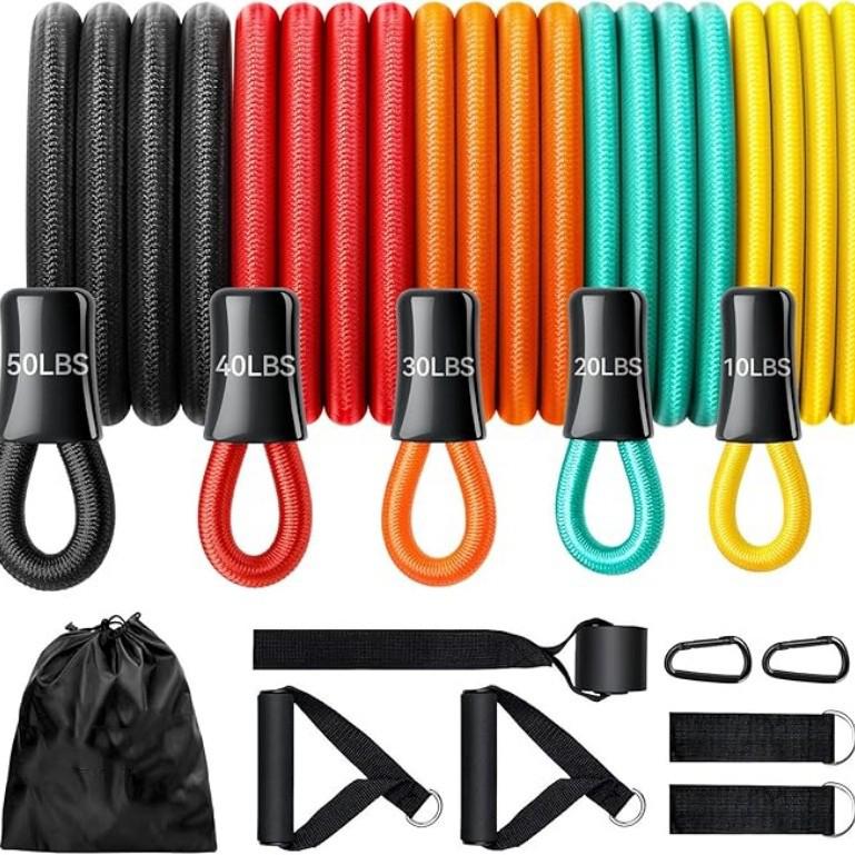 150lb Anti-Break Latex Resistance Bands Set – 11-Piece Multi-Functional Fitness Elastic Bands