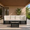 Garden Sofa Set 5 pcs Black Poly Rattan