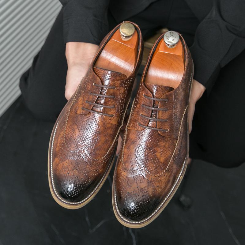 

Повседневные кожаные туфли, персонализированные резные мужские остроносые туфли из кожи, новые модные повседневные туфли из кожи на шнуровке с низким верхом, мужские туфли 47