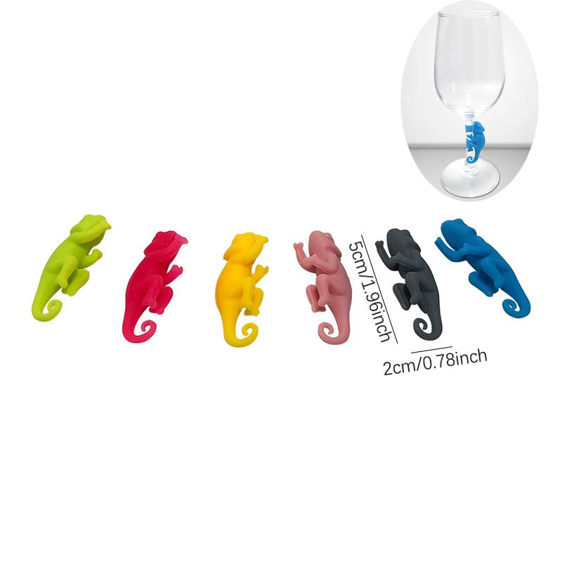 6Pcs Wine Glass Marker Creative 3D Rabbit Ears Silicone Drink Charms Wine Identifier For Champagne Cocktails