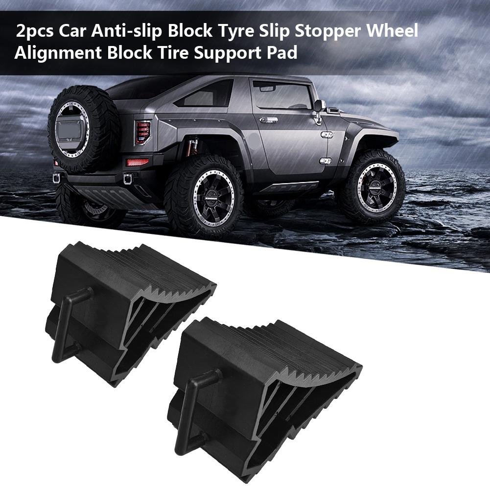 2PCS Plastic Wheel Chocks Blocks for Car Trailer Truck RV Camper with Handles Anti-slip Plastic Base Tire Chocks Stoppers