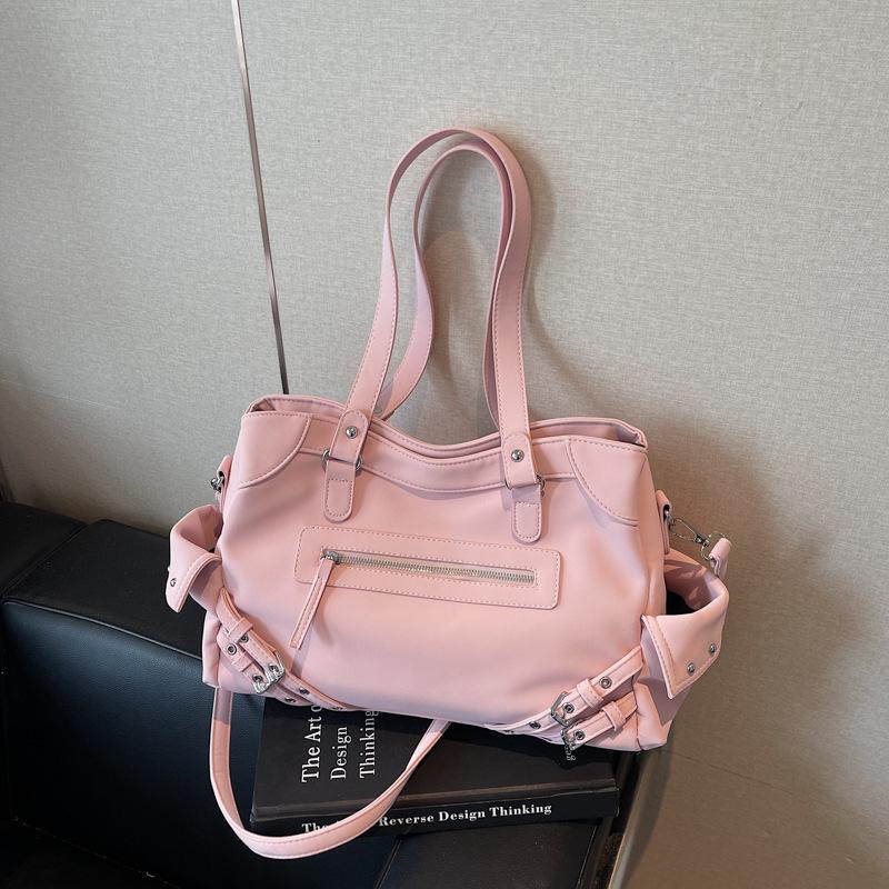 

Ретро сумка-локомотив новая большая вместительная повседневная универсальная на плечо, мессенджер, нишевый дизайн, сумка-тоут розовый