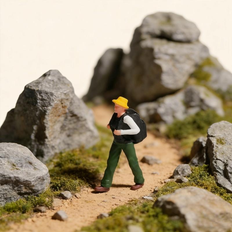 1:87 Scale Figures Dioramas Miniature Rock Climbing Figurines Resin Texture for Dioramas Display and Home Decoration