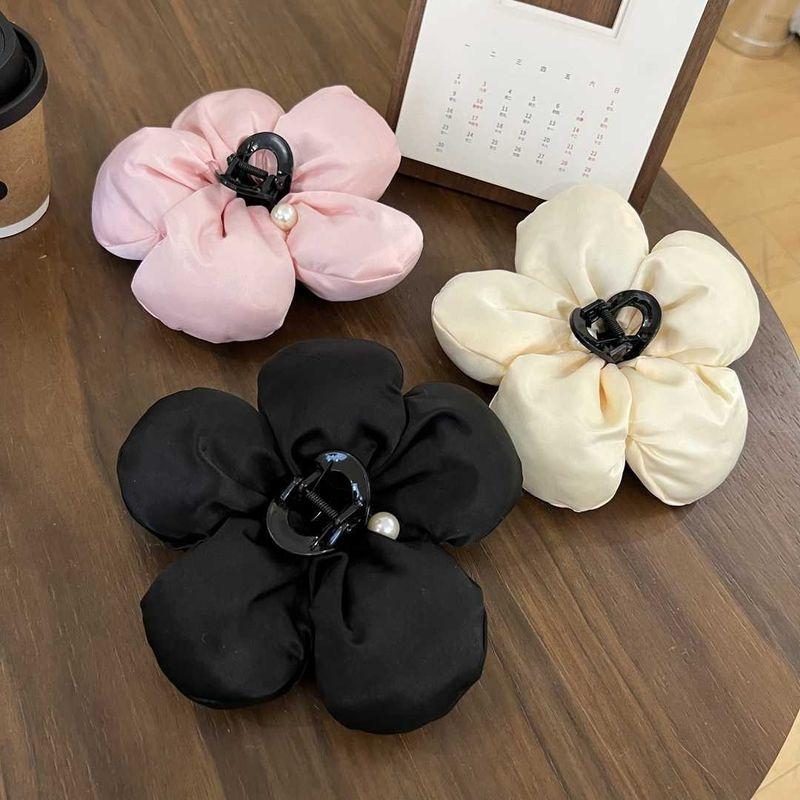 1 Stück Blume Puff Haarspange~Schwamm Sensation Große Blume Griffspange Weiblich Süß Hinterkopfspange Kopfschmuck Haarspange