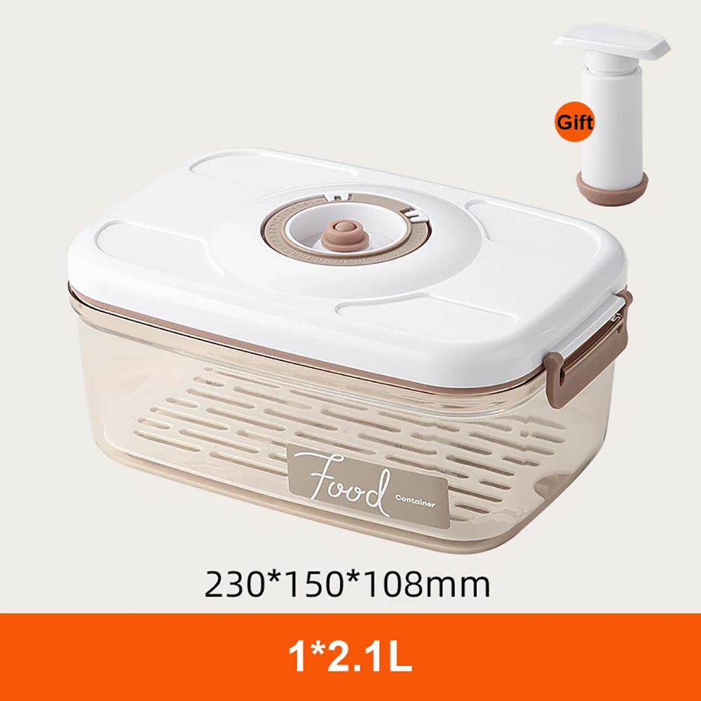 Food Storage Container Vacuum Box Large Capacity Food Dispenser for Kitchen Transparent Sealed Food Organizer Keep Lunch Fresh